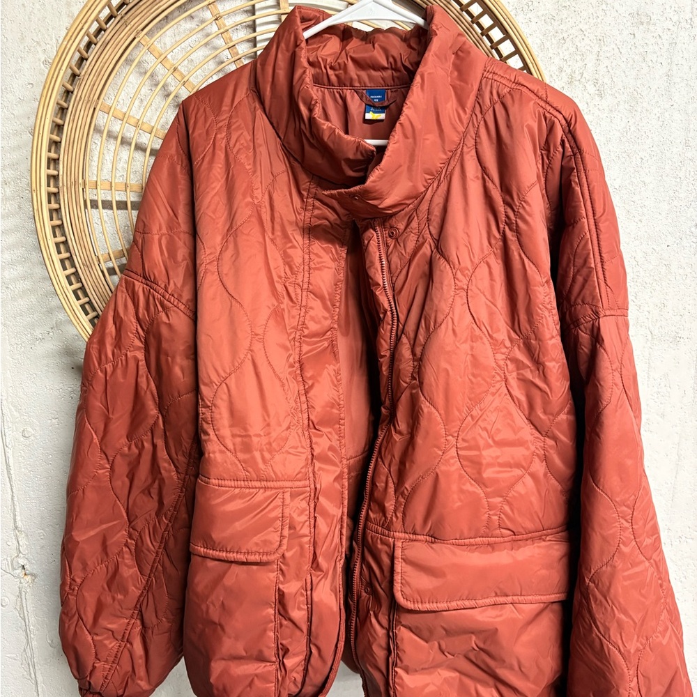 Old navy Get After It Quilted Puffer Jacket 4X Plus Size Rust Orange
